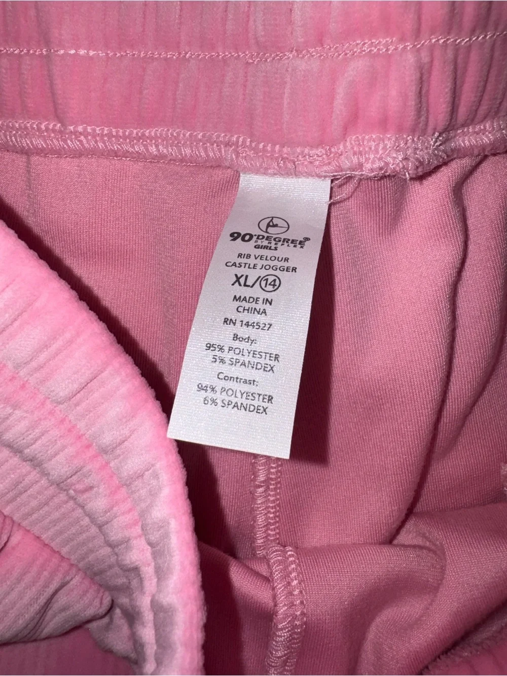 90 Degree By Reflex Pink Velour Hoodie & Jogger Pajama Set